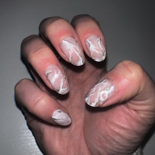 nails marble effect